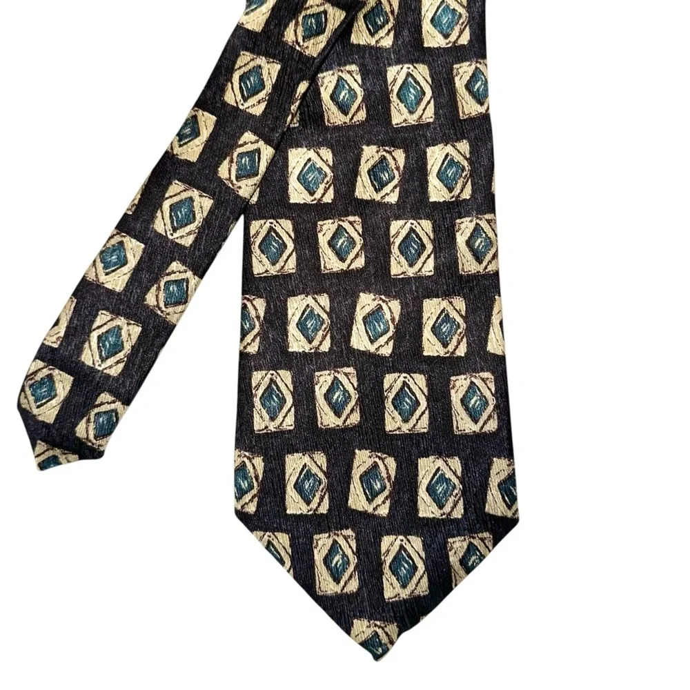 NWT Lands’ End Mens Tie Silk Jacquard Black Xtra Long Handsewn 65x3.75” USA - Picture 4 of 4